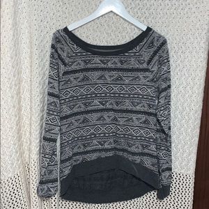 Long sleeve, aztec print shirt